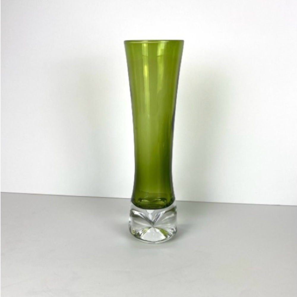 Aseda Swedish Olive Green Glass
Floral Vase by Bo Borgstrom